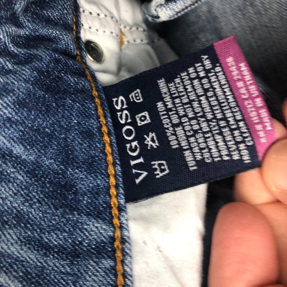 Vigoss Denim Blue Skirt Distressed Classic Fit W28 L15 NWT - Picture 12 of 12